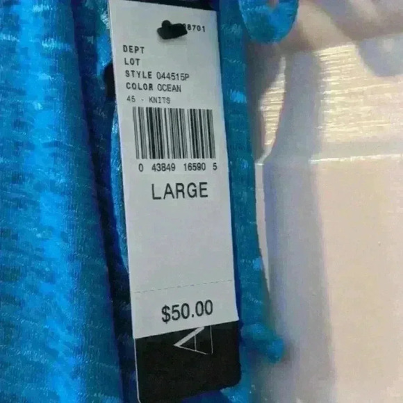 NWT AGB two layer top w/peek a boo shoulder turquoise fun hides flaws summer - Picture 3 of 8